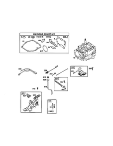 Short Block/Gasket Set Diagram and Parts List for 122T05-0846-EA  Briggs and Stratton Engine